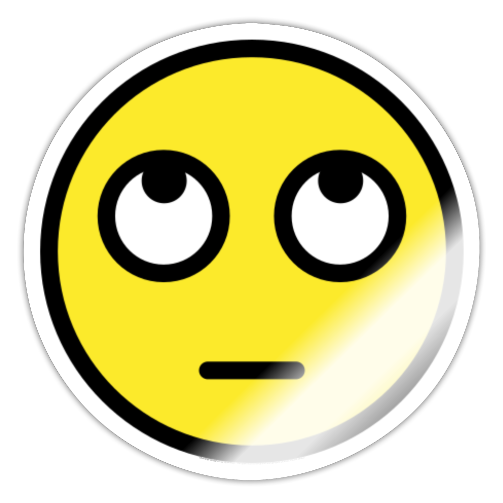 Face with Rolling Eyes Moji Sticker - Emoji.Express - white glossy