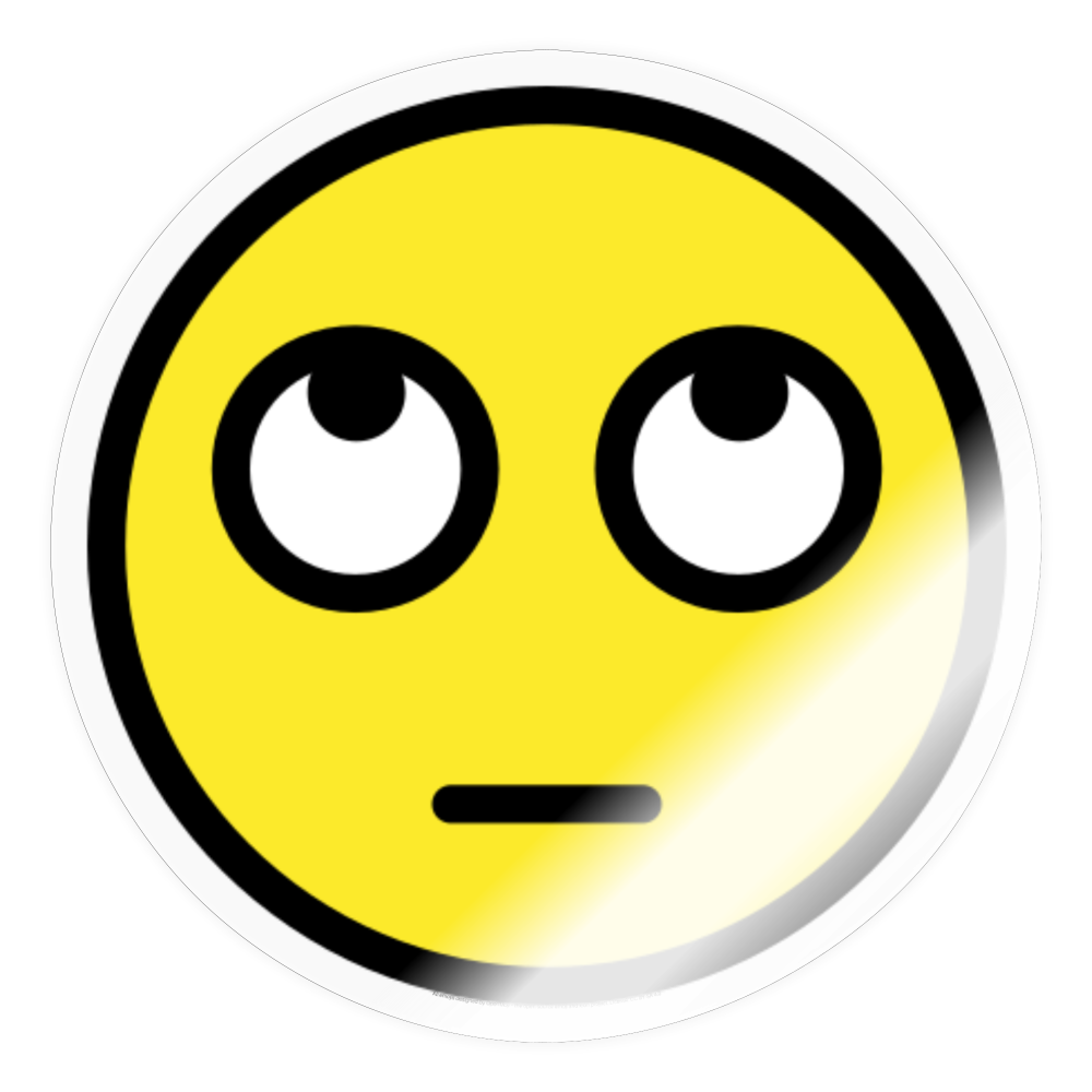 Face with Rolling Eyes Moji Sticker - Emoji.Express - transparent glossy