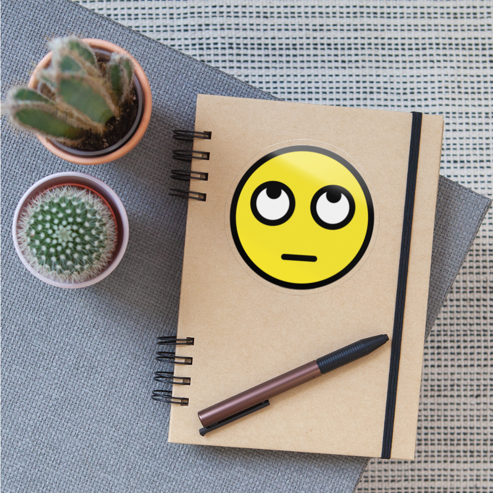 Face with Rolling Eyes Moji Sticker - Emoji.Express - transparent glossy