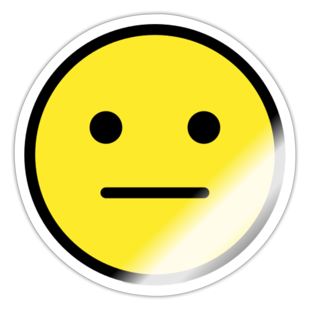 Neutral Face Moji Sticker - Emoji.Express - white glossy