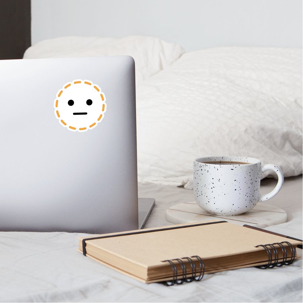 Dotted Line Face Moji Sticker - Emoji.Express - white matte
