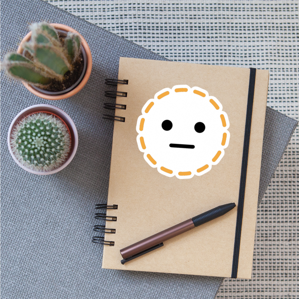 Dotted Line Face Moji Sticker - Emoji.Express - white matte