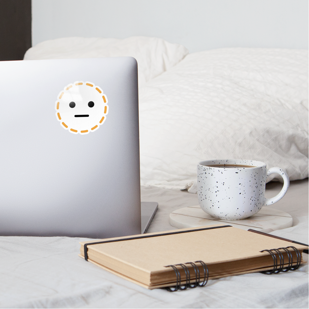 Dotted Line Face Moji Sticker - Emoji.Express - white glossy