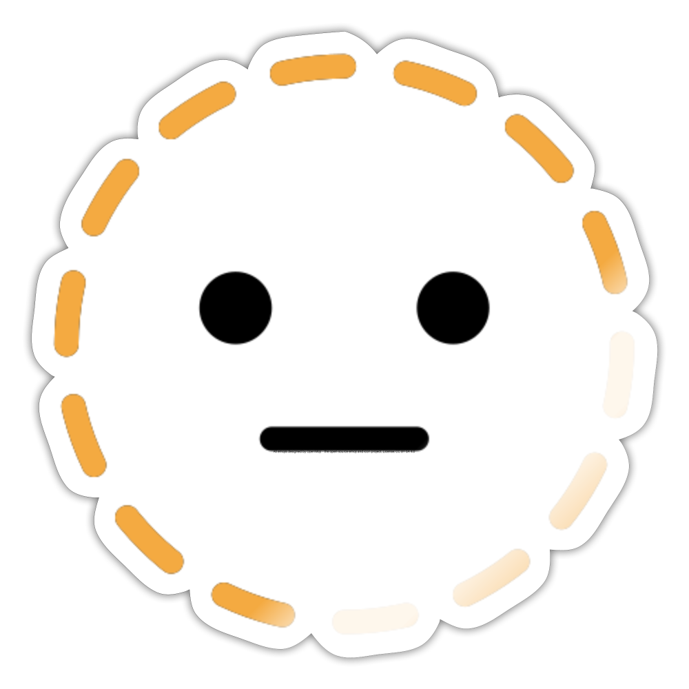 Dotted Line Face Moji Sticker - Emoji.Express - white glossy