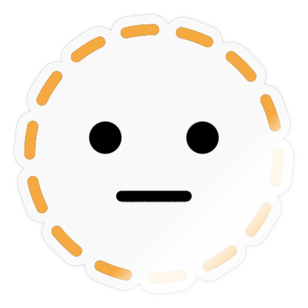 Dotted Line Face Moji Sticker - Emoji.Express - transparent glossy