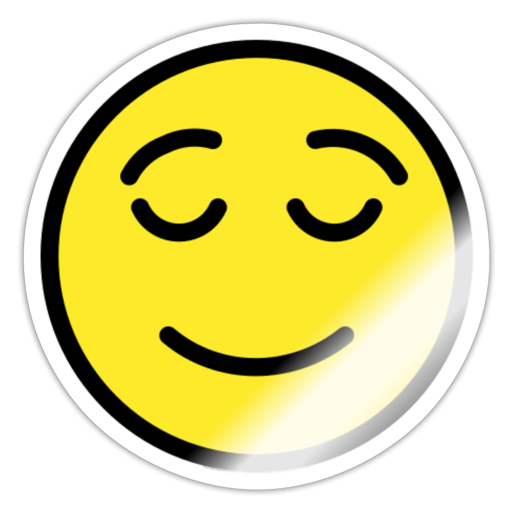 Relieved Face Moji Sticker - Emoji.Express - white glossy