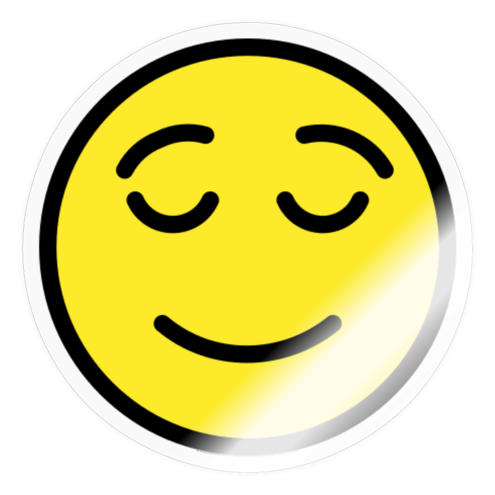 Relieved Face Moji Sticker - Emoji.Express - transparent glossy