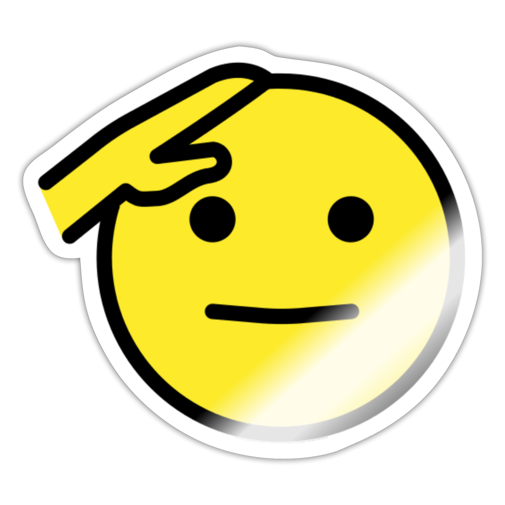 Saluting Face Moji Sticker - Emoji.Express - white glossy
