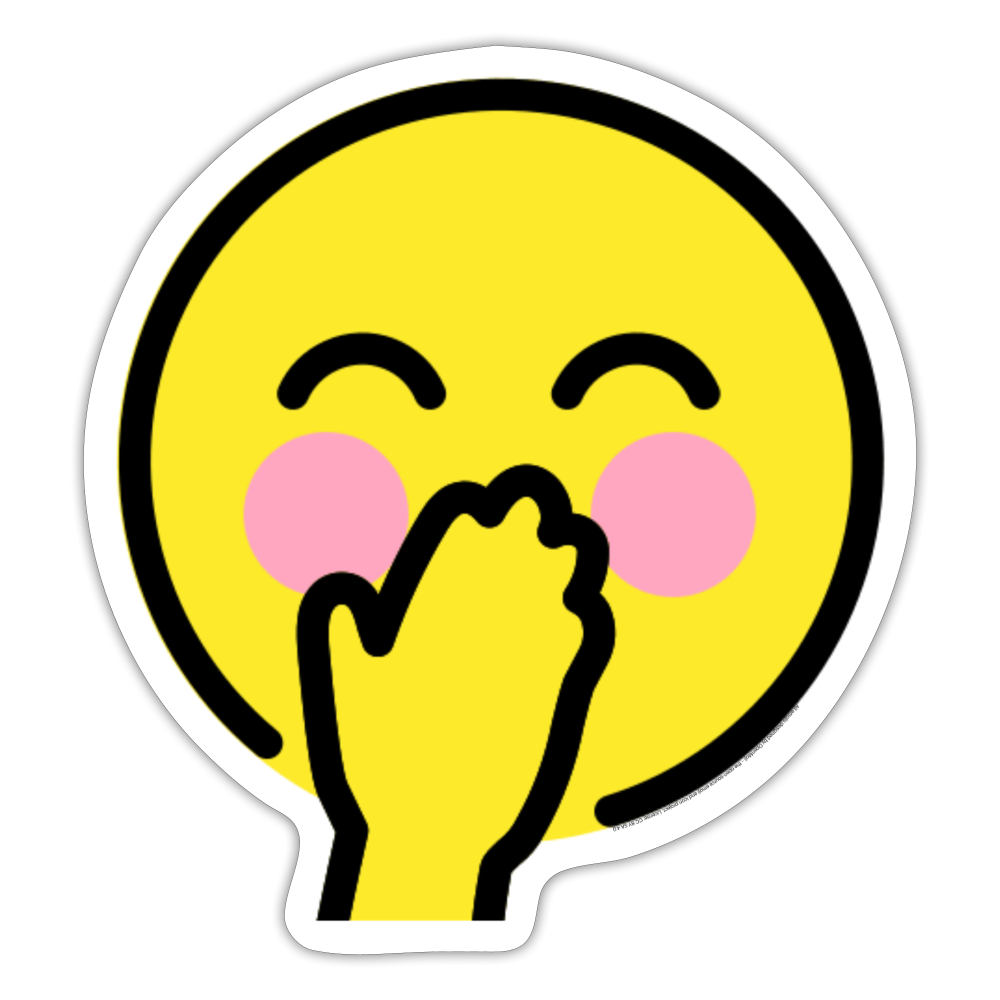 Face with Hand Over Mouth Moji Sticker - Emoji.Express - white matte