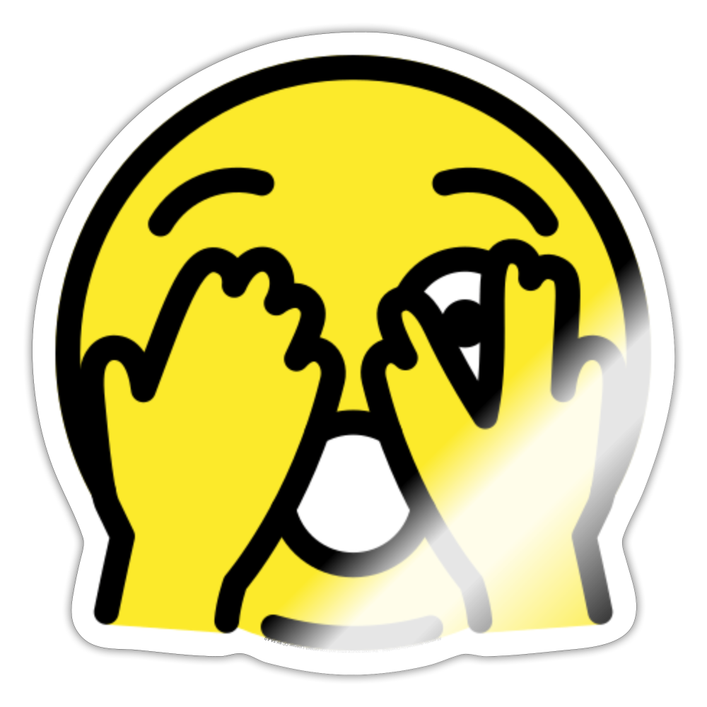 Face with Peeking Eye Moji Sticker - Emoji.Express - white glossy