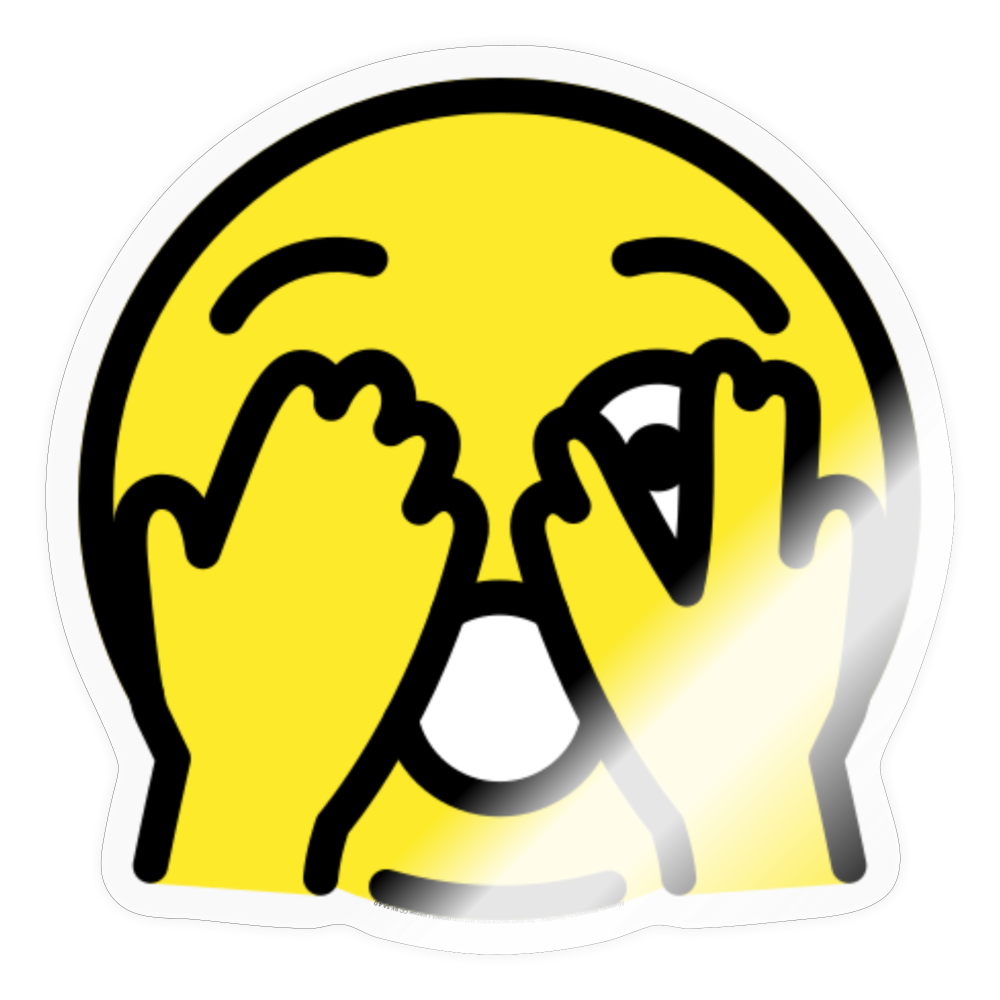 Face with Peeking Eye Moji Sticker - Emoji.Express - transparent glossy