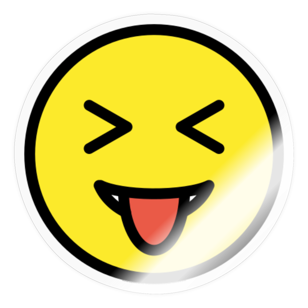 Squinting Face with Tongue Moji Sticker - Emoji.Express - transparent glossy
