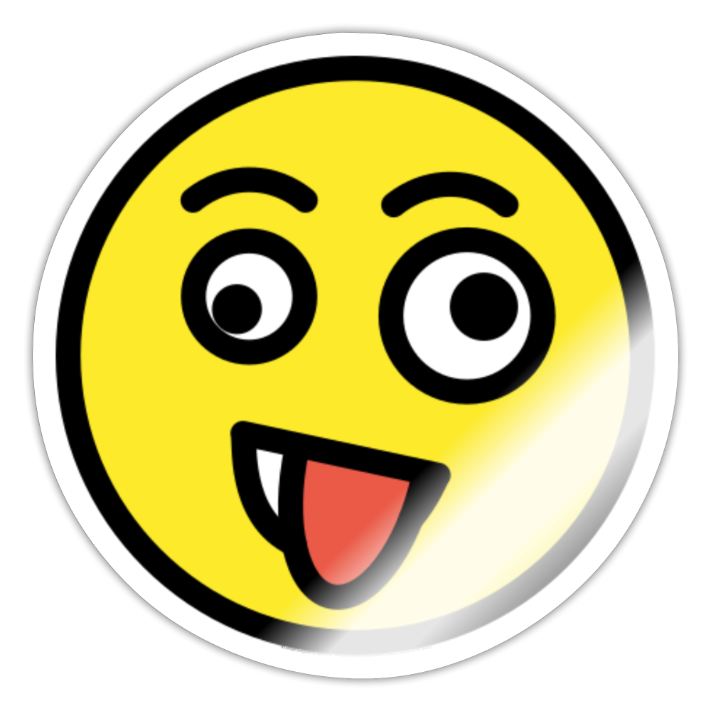 Zany Face Moji Sticker - Emoji.Express - white glossy