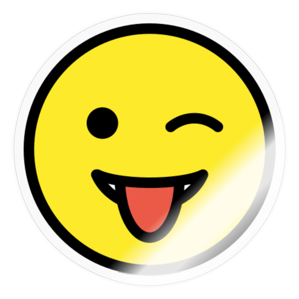 Winking Face with Tongue Moji Sticker - Emoji.Express - transparent glossy