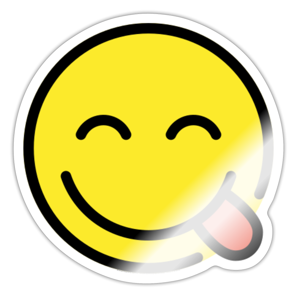 Face Savoring Food Moji Sticker - Emoji.Express - white glossy