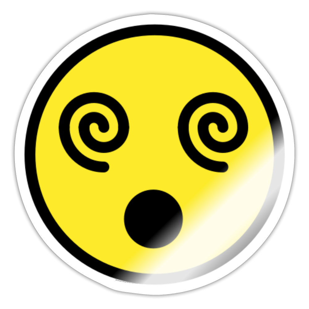 Face with Spiral Eyes Moji Sticker - Emoji.Express - white glossy