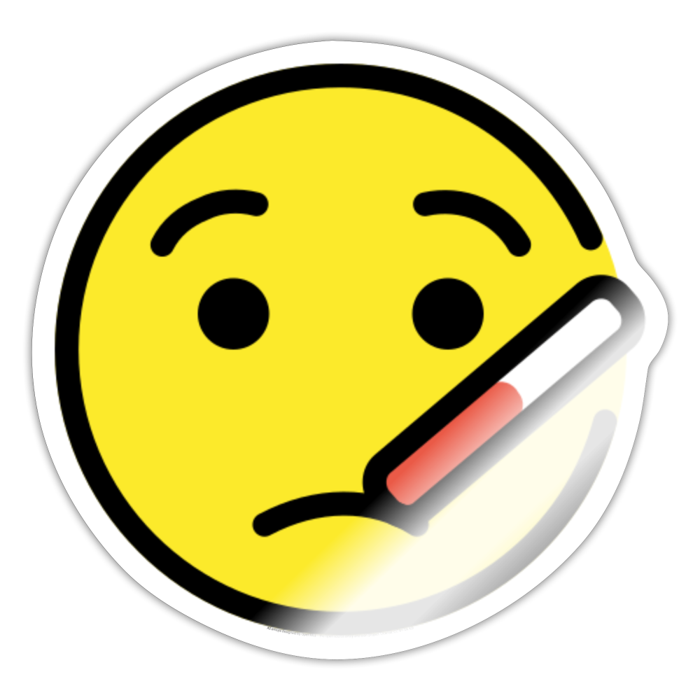 Face with Thermometer Moji Sticker - Emoji.Express - white glossy
