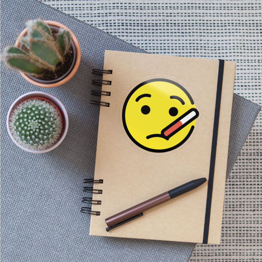 Face with Thermometer Moji Sticker - Emoji.Express - transparent glossy