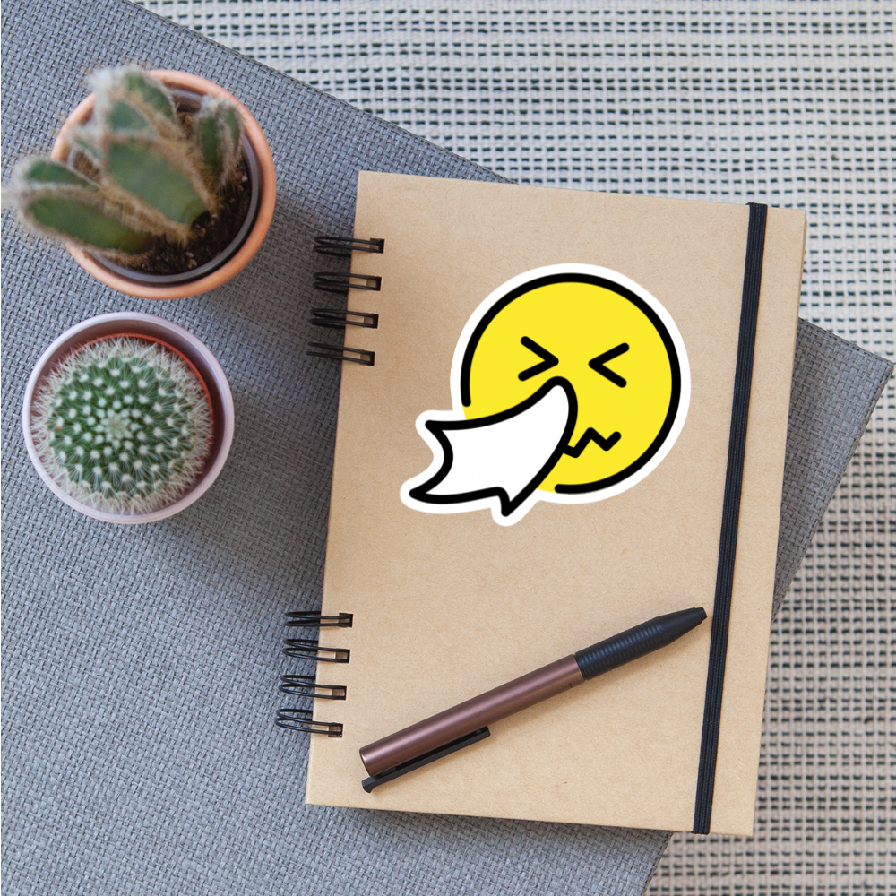 Sneezing Face Moji Sticker - Emoji.Express - white matte