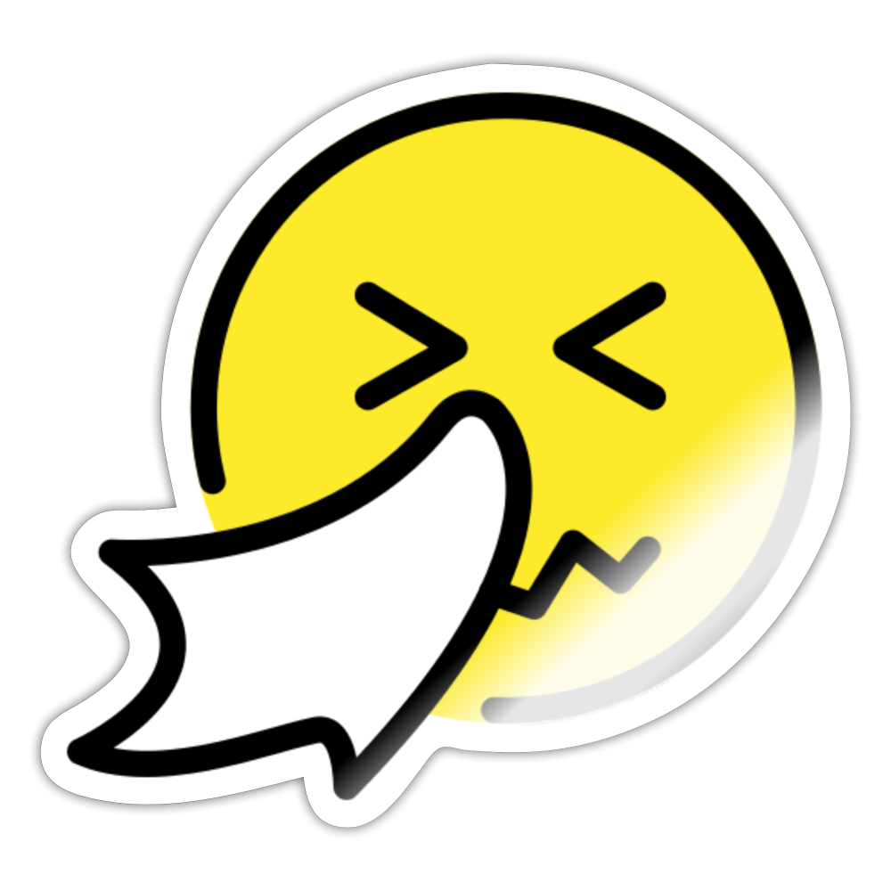 Sneezing Face Moji Sticker - Emoji.Express - white glossy