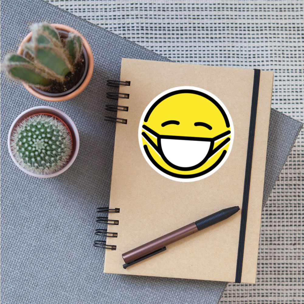 Face with Medical Mask Moji Sticker - Emoji.Express - white matte