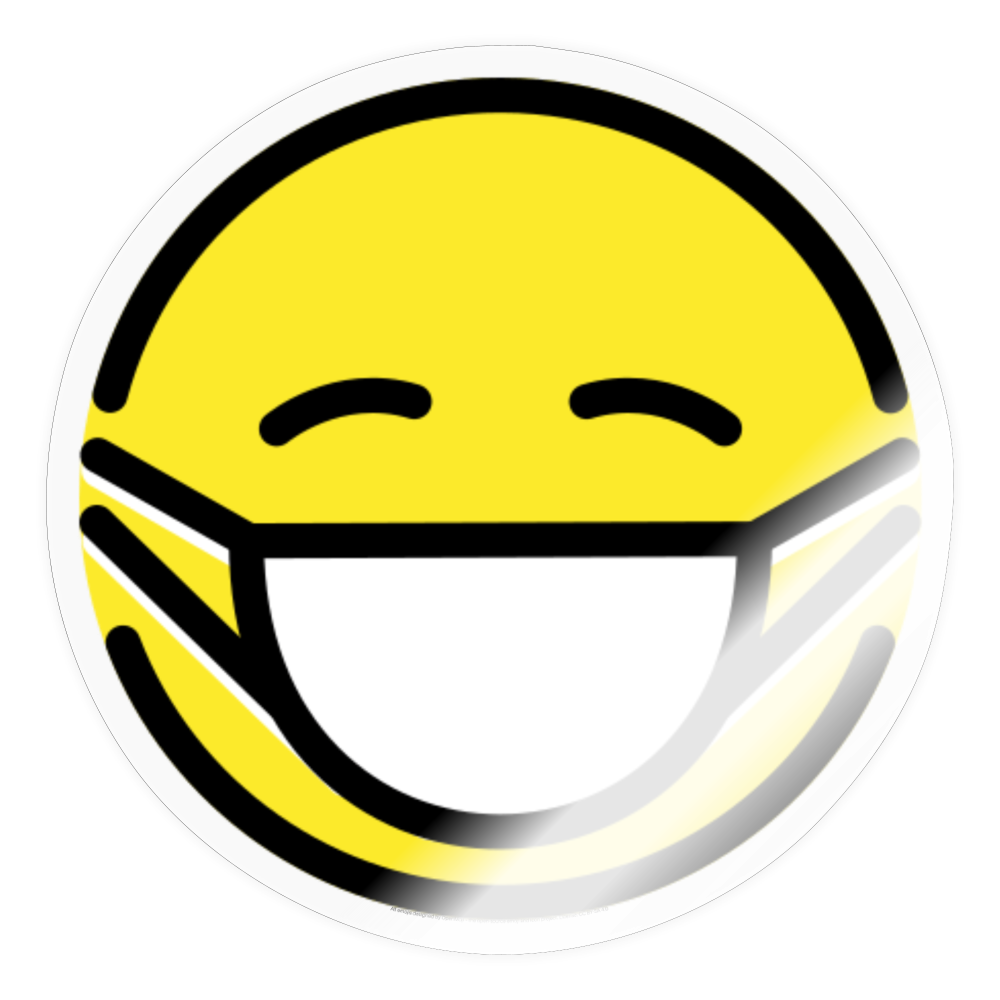 Face with Medical Mask Moji Sticker - Emoji.Express - transparent glossy