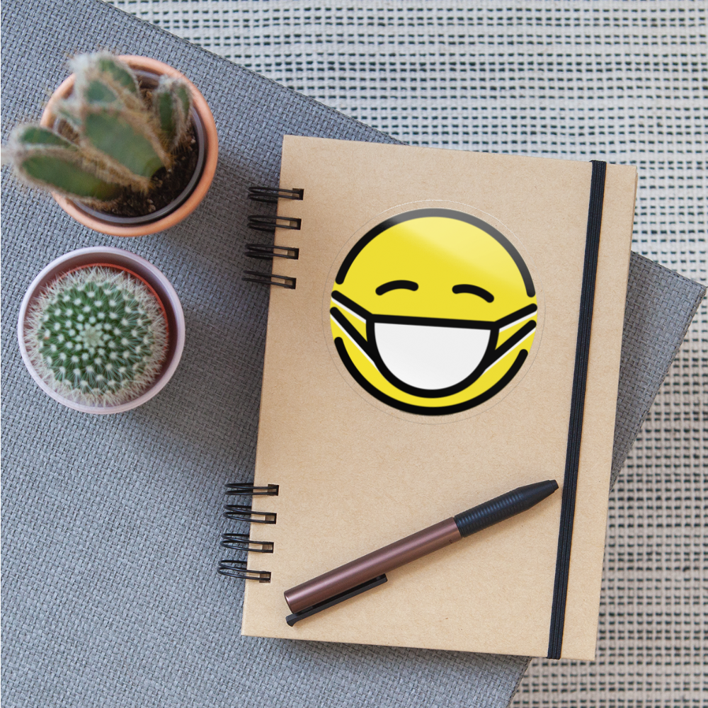Face with Medical Mask Moji Sticker - Emoji.Express - transparent glossy