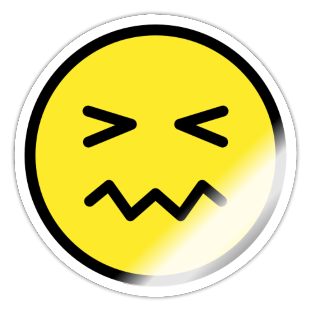 Confounded Face Moji Sticker - Emoji.Express - white glossy