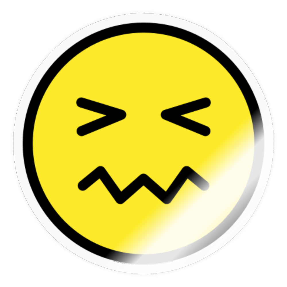 Confounded Face Moji Sticker - Emoji.Express - transparent glossy