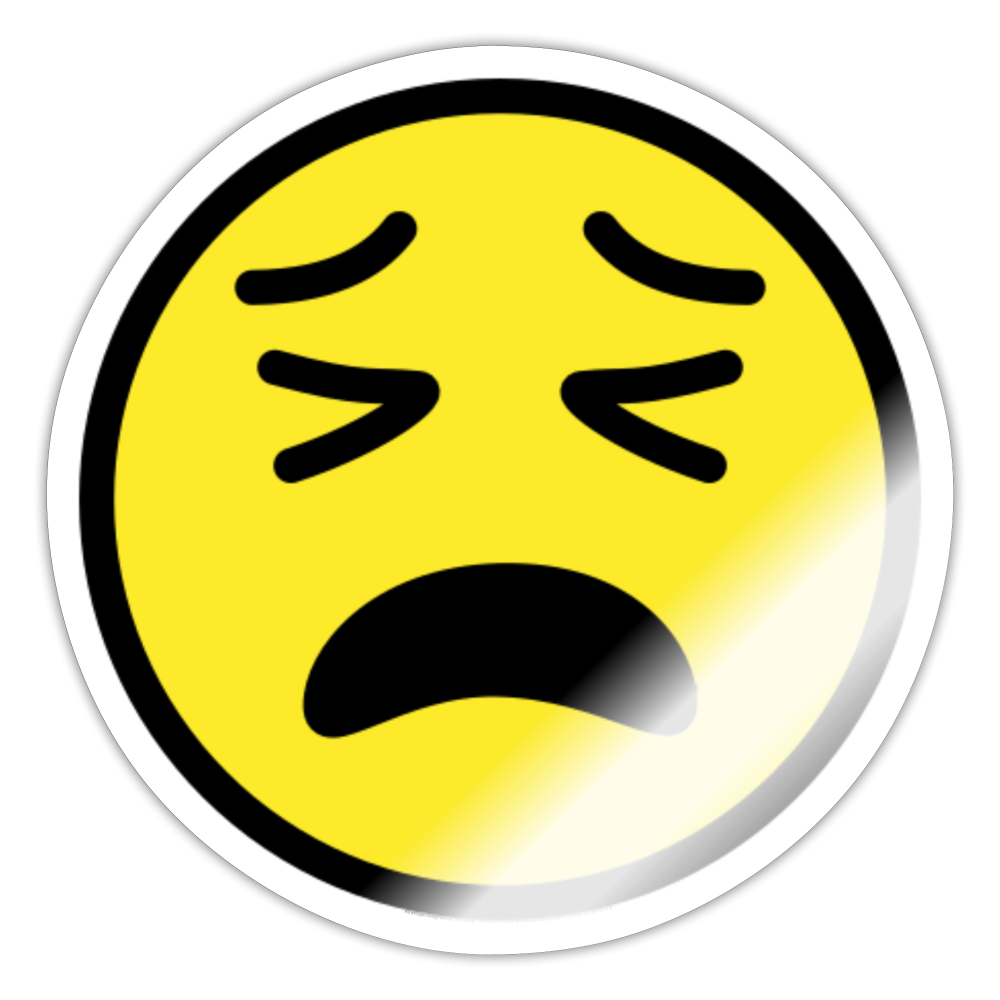 Tired Face Moji Sticker - Emoji.Express+ - white glossy