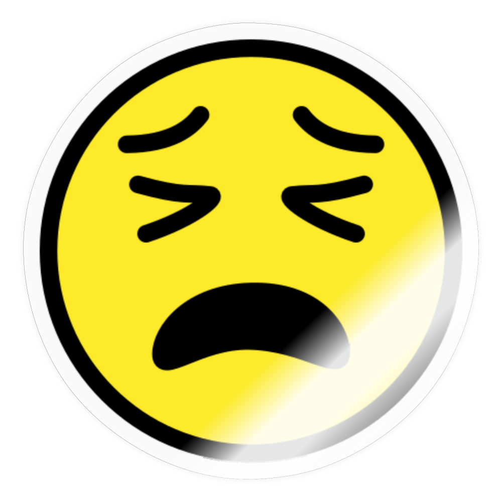 Tired Face Moji Sticker - Emoji.Express+ - transparent glossy