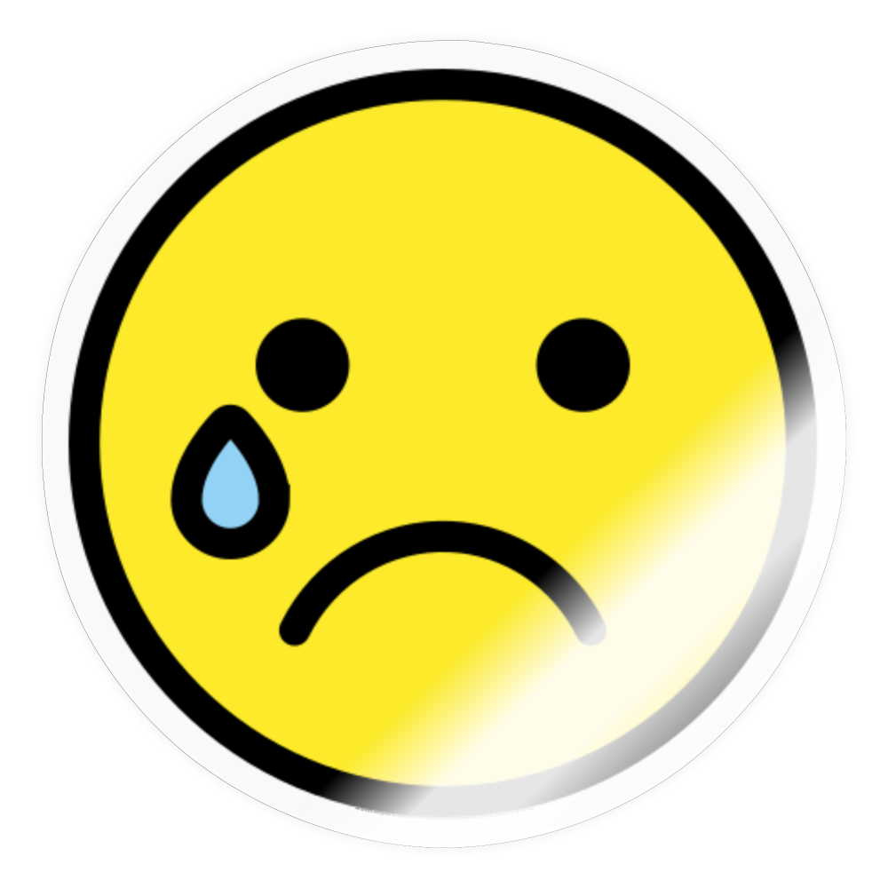 Crying Face Moji Sticker - Emoji.Express - transparent glossy