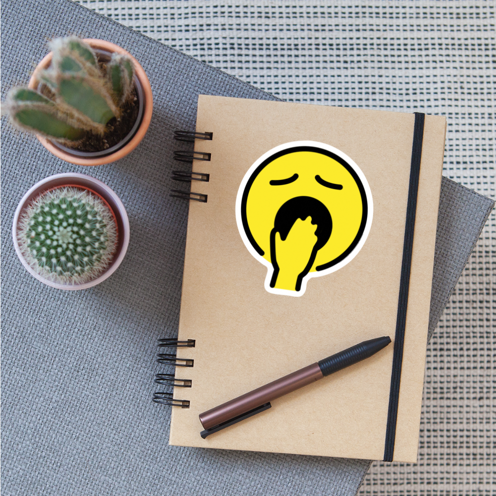Yawning Face Moji Sticker - Emoji.Express - white matte
