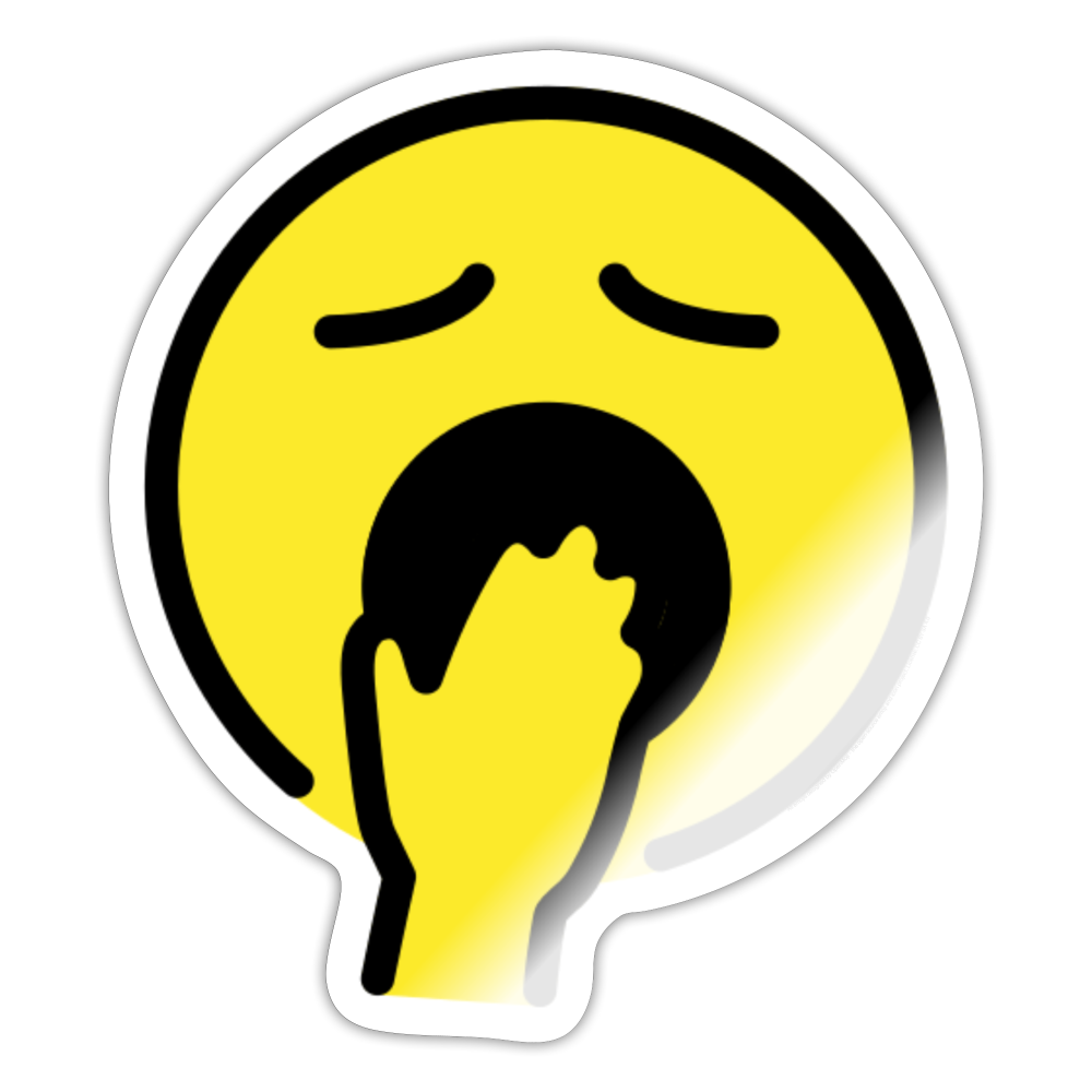 Yawning Face Moji Sticker - Emoji.Express - white glossy