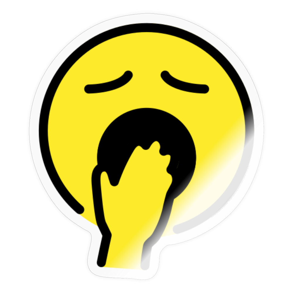 Yawning Face Moji Sticker - Emoji.Express - transparent glossy
