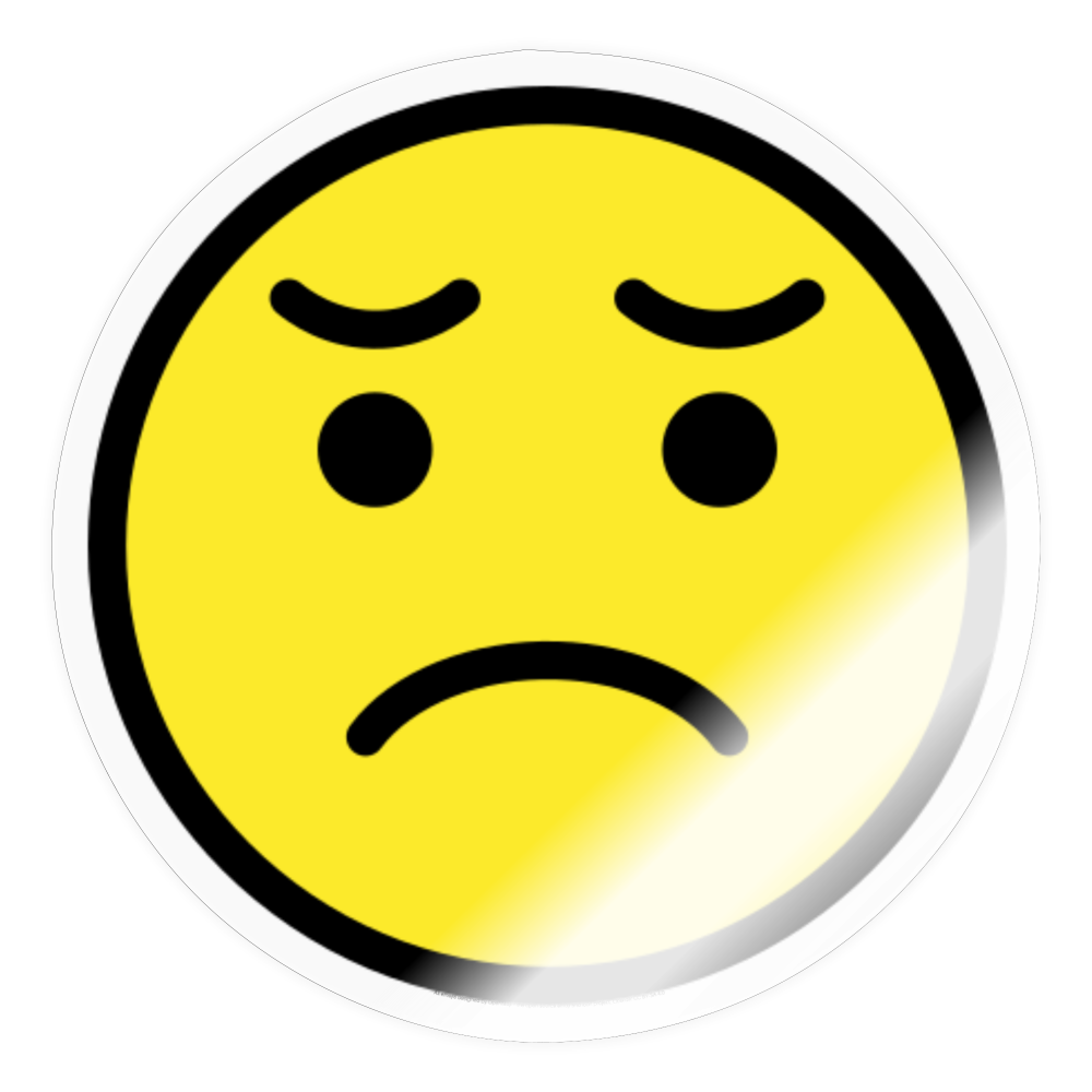 Disappointed Face Moji Sticker - Emoji.Express - transparent glossy