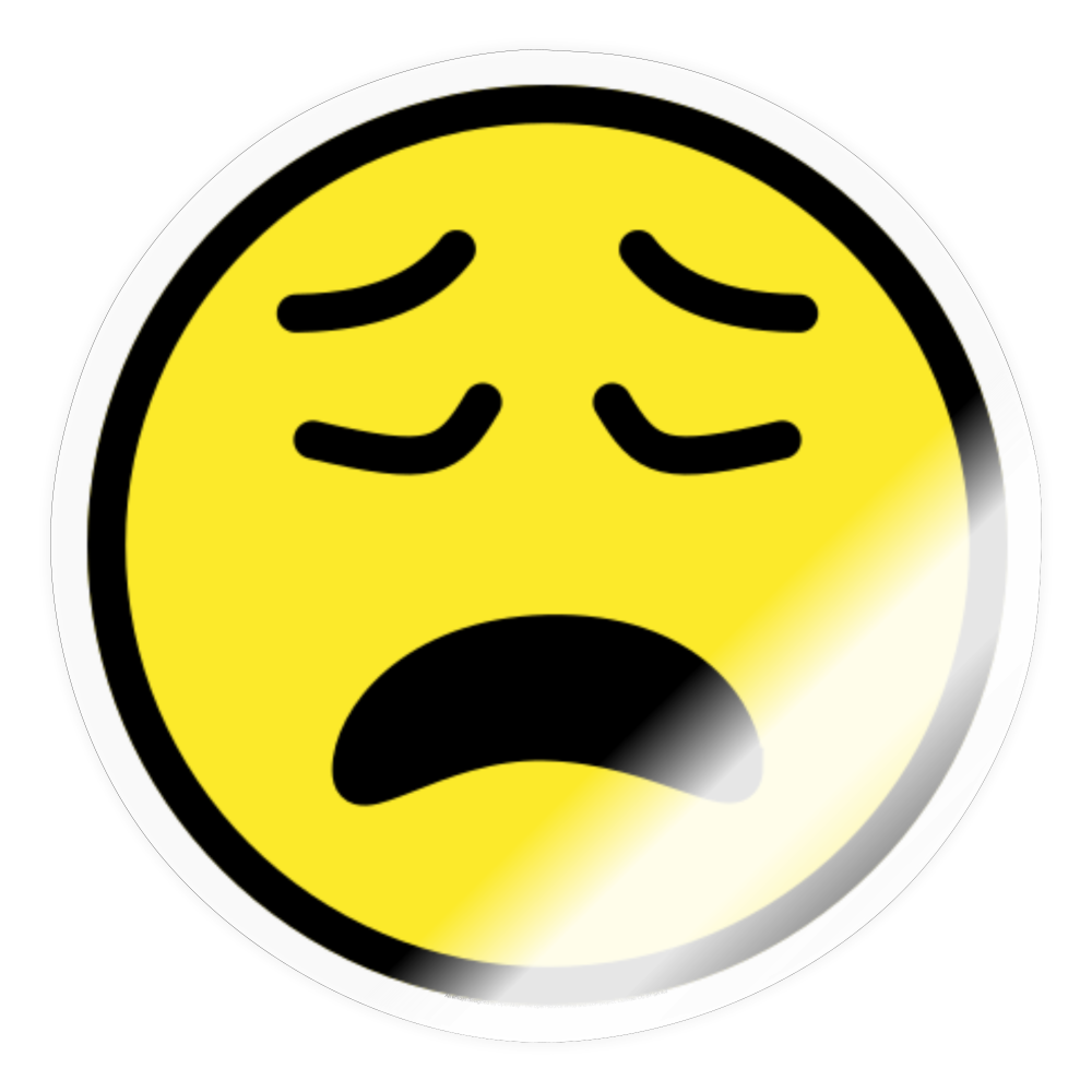 Weary Face Moji Sticker - Emoji.Express - transparent glossy