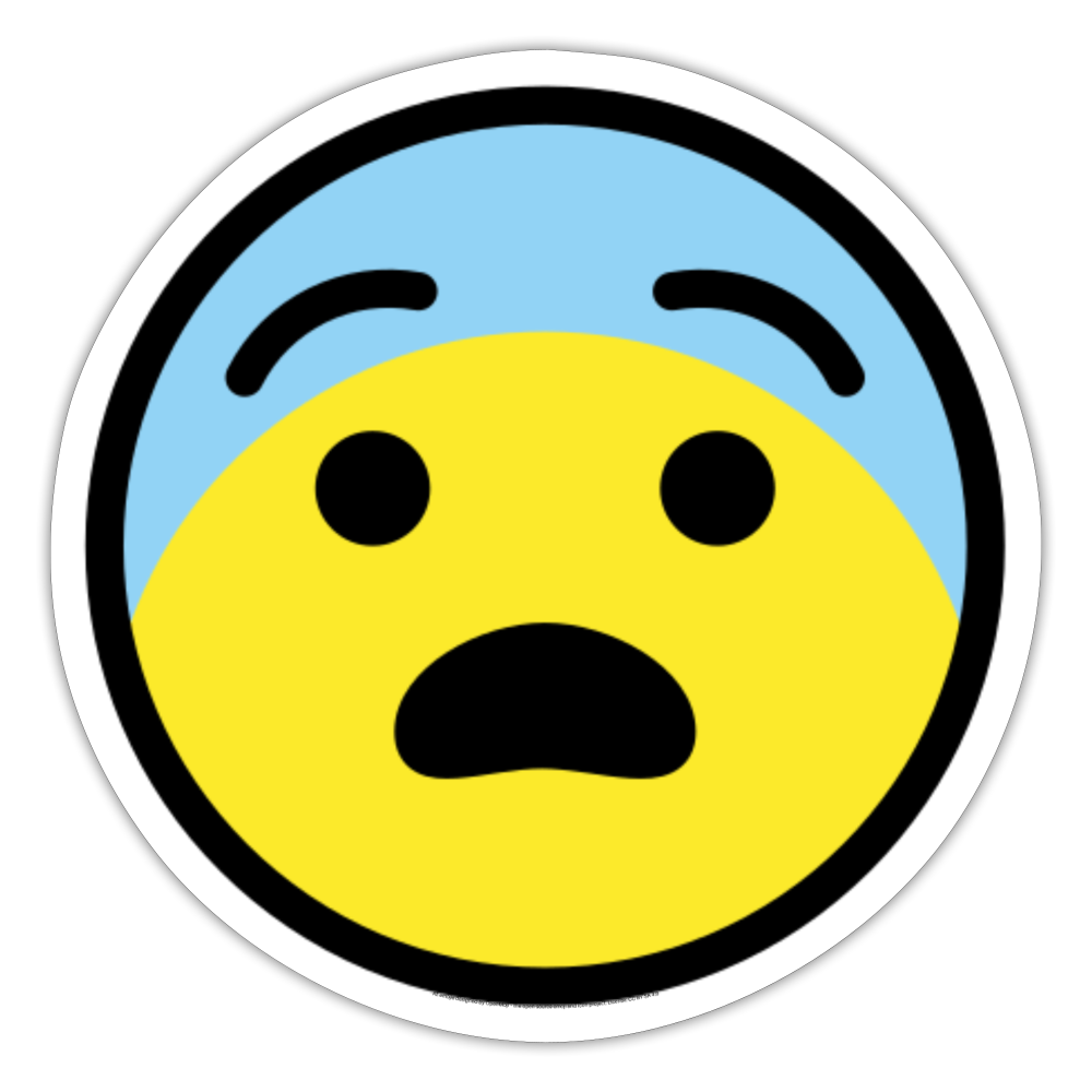 Fearful Face Moji Sticker - Emoji.Express - white matte