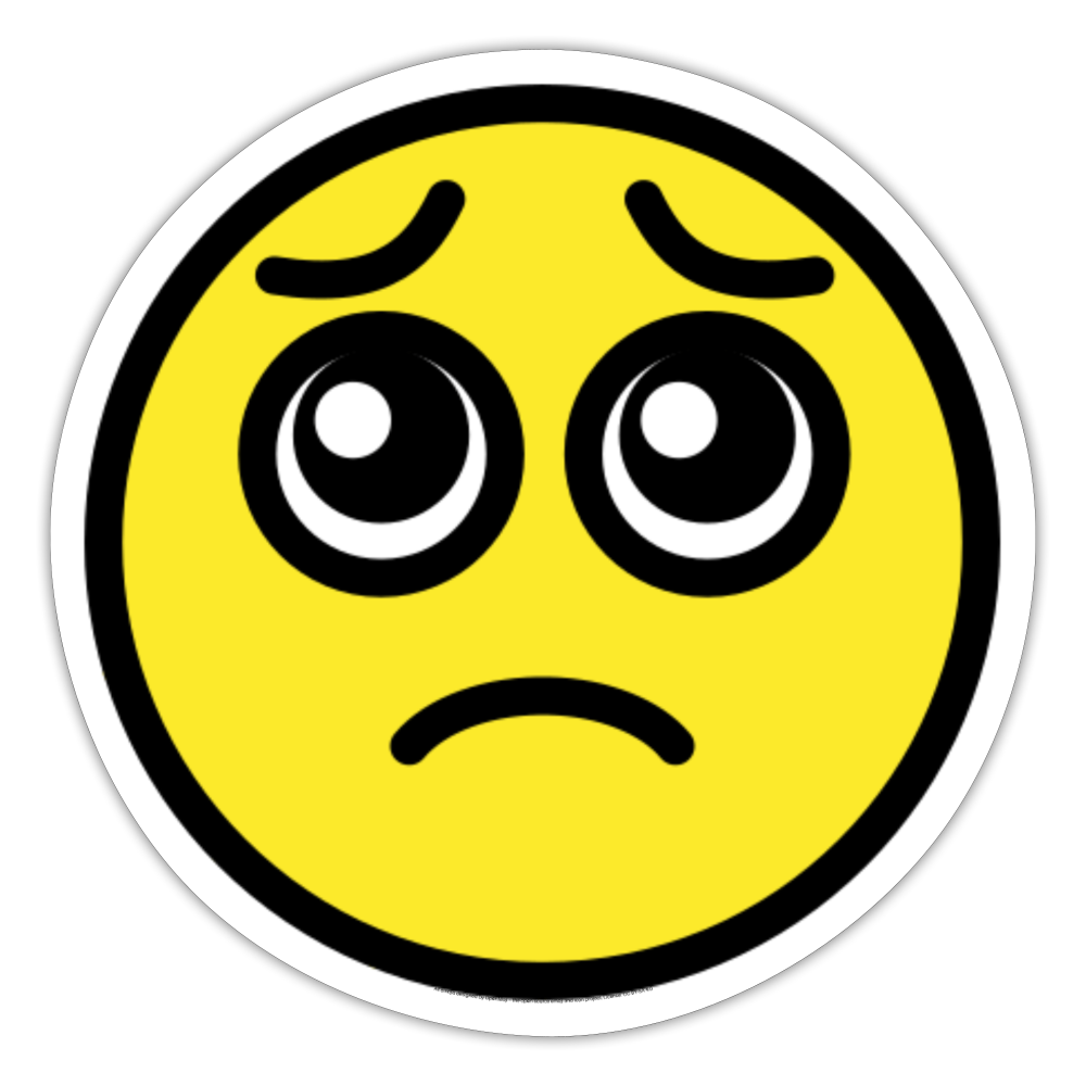 Pleadng Face Moji Sticker - Emoji.Express - white matte