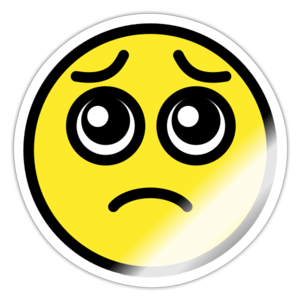Pleadng Face Moji Sticker - Emoji.Express - white glossy