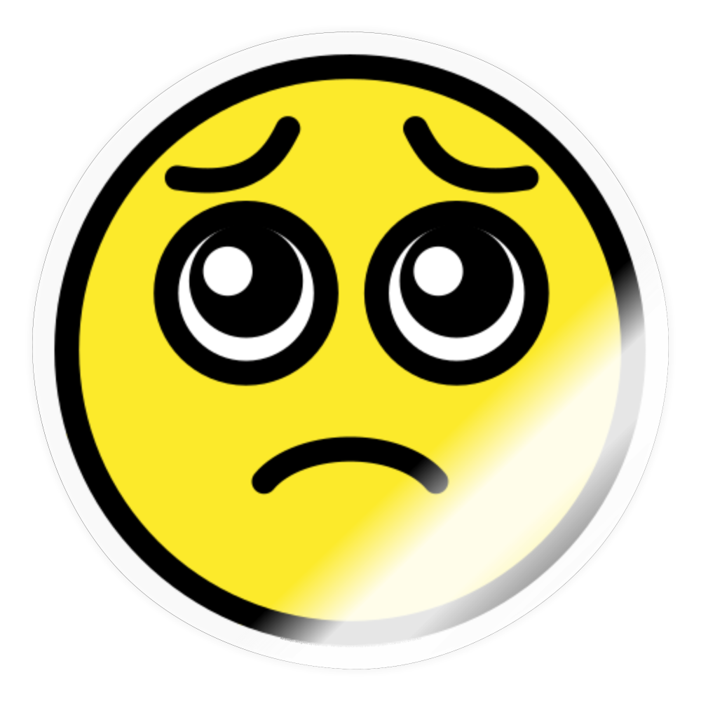 Pleadng Face Moji Sticker - Emoji.Express - transparent glossy