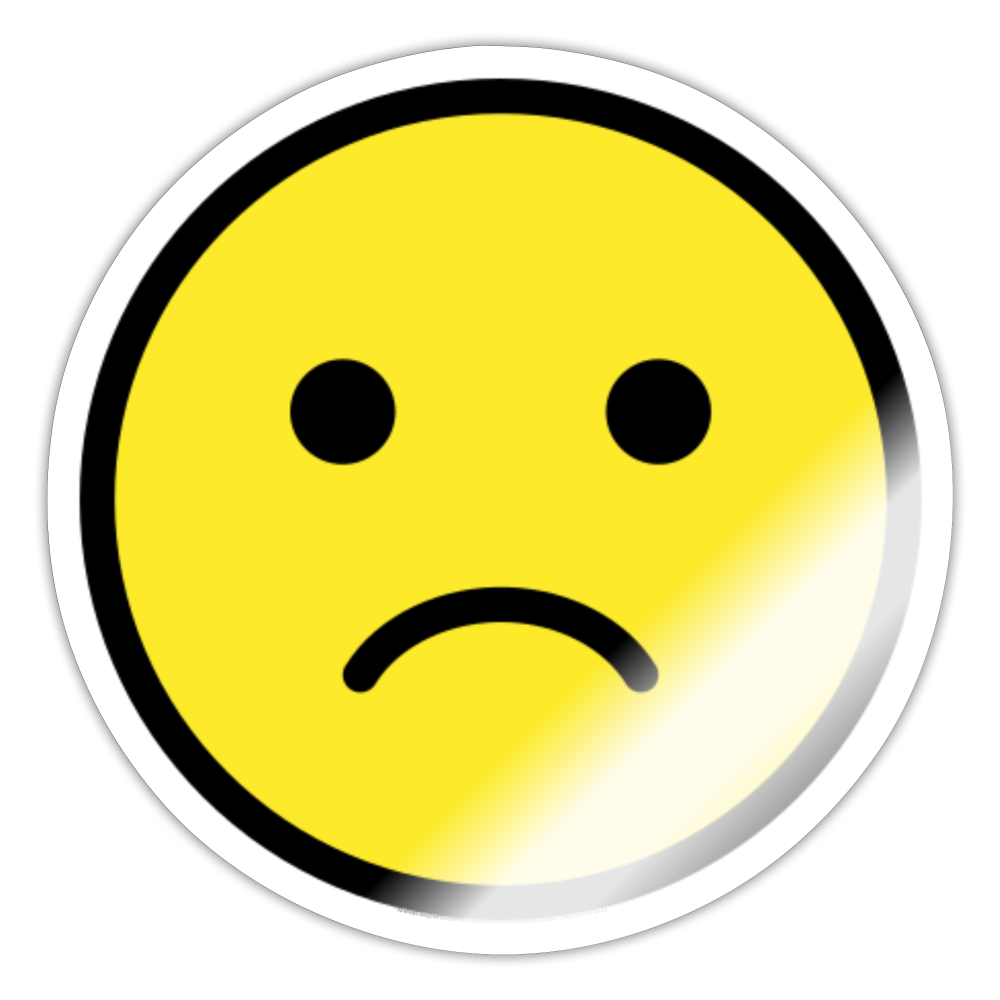 Slightly Frowning Face Moji Sticker - Emoji.Express - white glossy