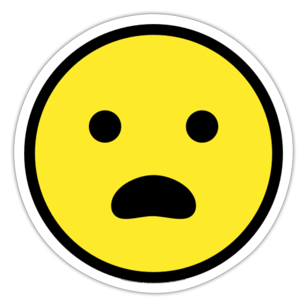 Frowning Face with Open Mouth Moji Sticker - Emoji.Express - white matte