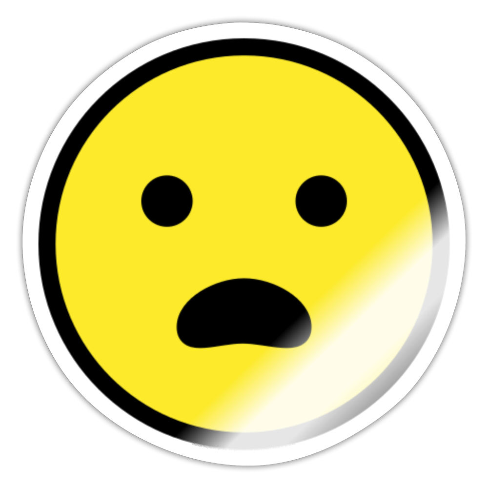 Frowning Face with Open Mouth Moji Sticker - Emoji.Express - white glossy