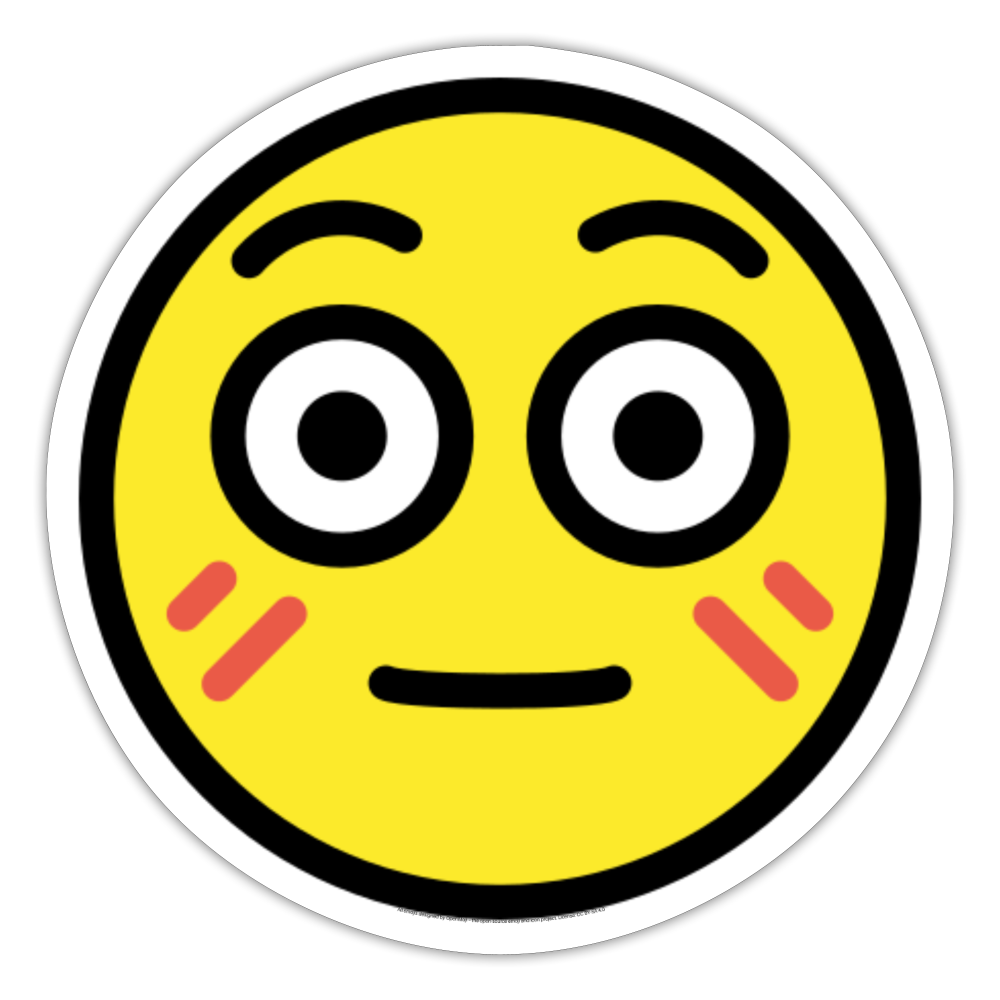 Flushed Face Moji Sticker - Emoji.Express - white matte
