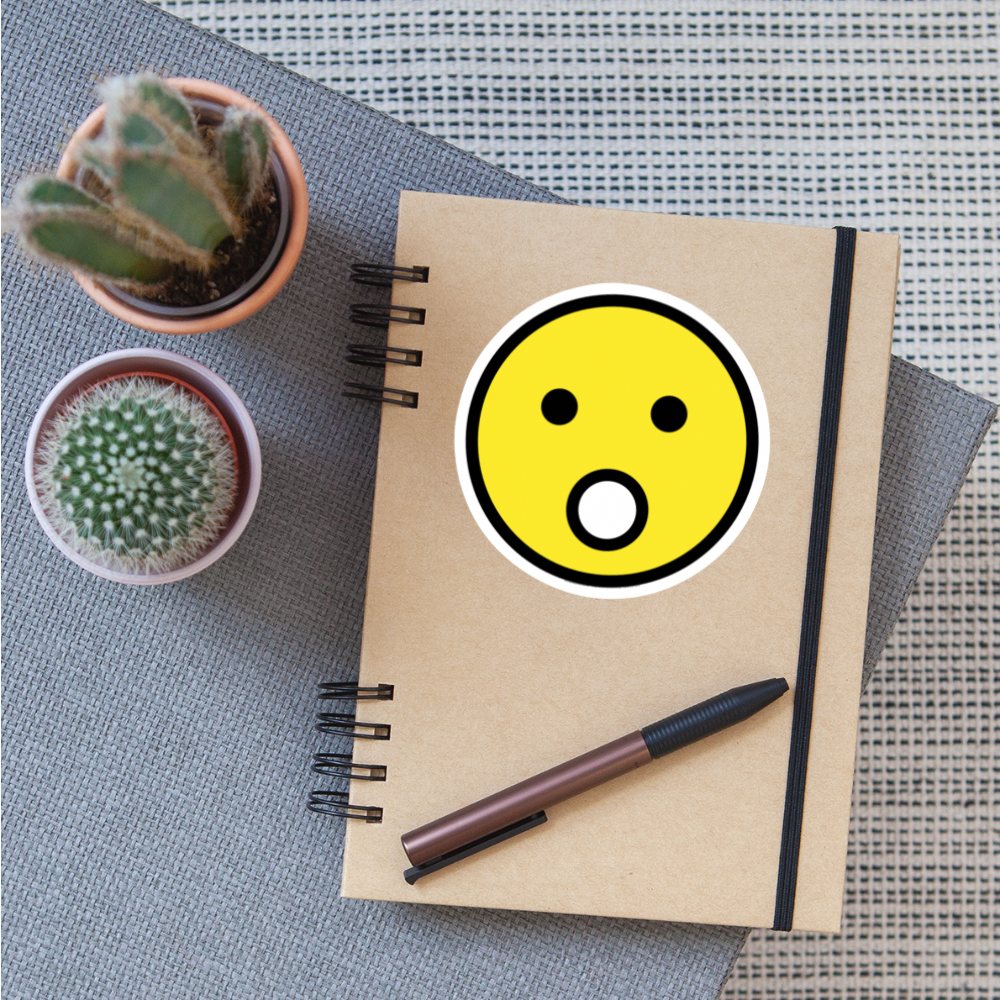 Face with Open Mouth Moji Sticker - Emoji.Express - white matte