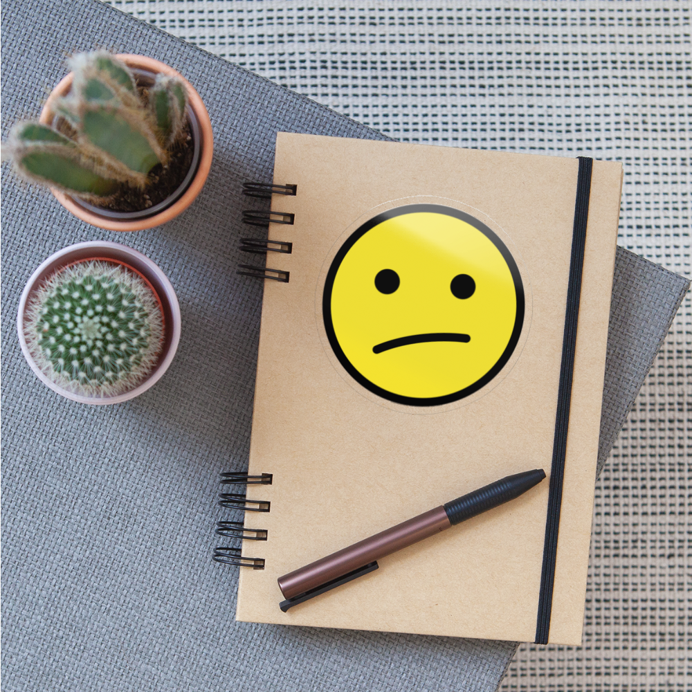 Face with Diagonal Mouth Moji Sticker - Emoji.Express - transparent glossy