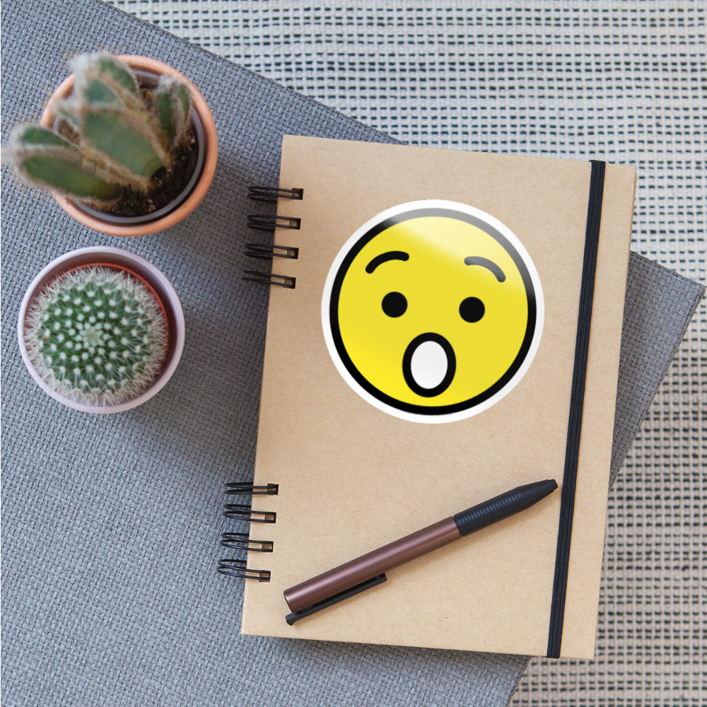 Hushed Face Moji Sticker - Emoji.Express - white glossy