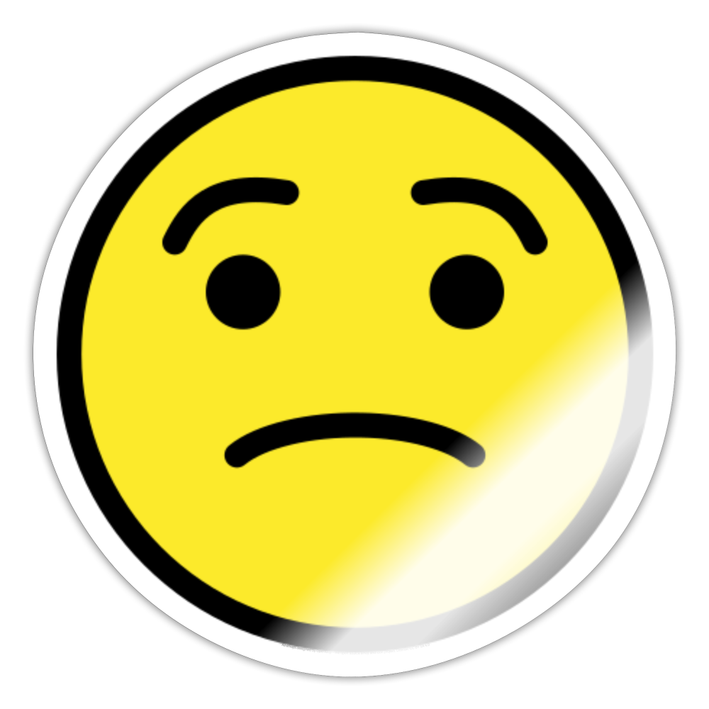 Worried Face Moji Sticker - Emoji.Express - white glossy
