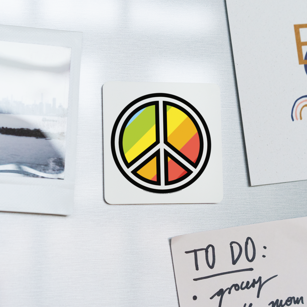 Peace Symbol Moji Square Magnet - Emoji.Express - white